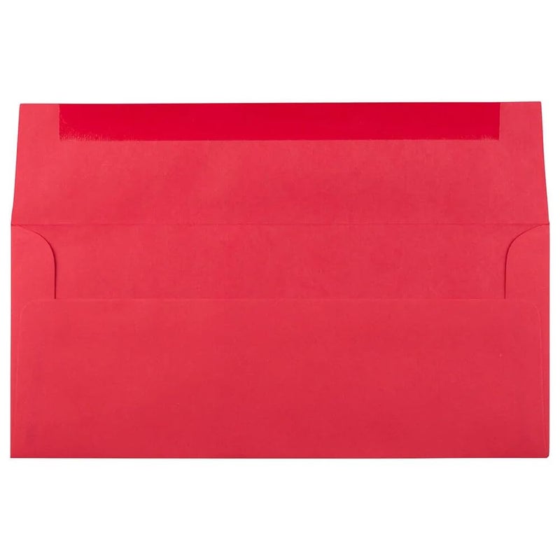 لوكس بيبر LUXPaper #10 مظاريف الأعمال | 4 1/8 بوصة × 9 1/2 بوصة | عطلة الأحمر | 60 رطل. نص | 50 الكمية - Image 2